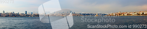 Image of Sea view to Istanbul.Asian and Europe coasts. Ferry boat trip