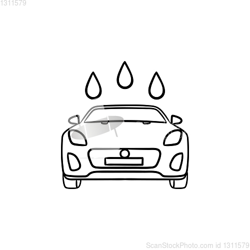 Image of Car wash hand drawn outline doodle icon.