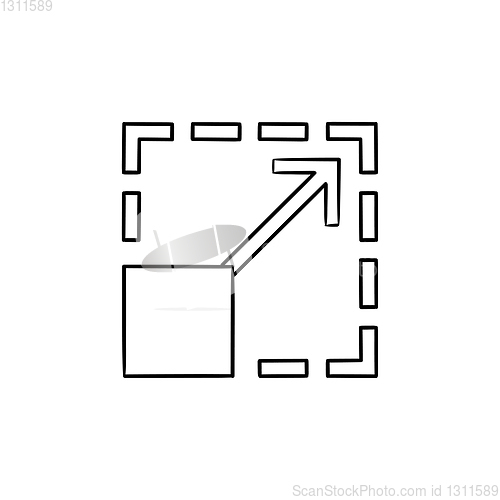 Image of Scalability hand drawn outline doodle icon.