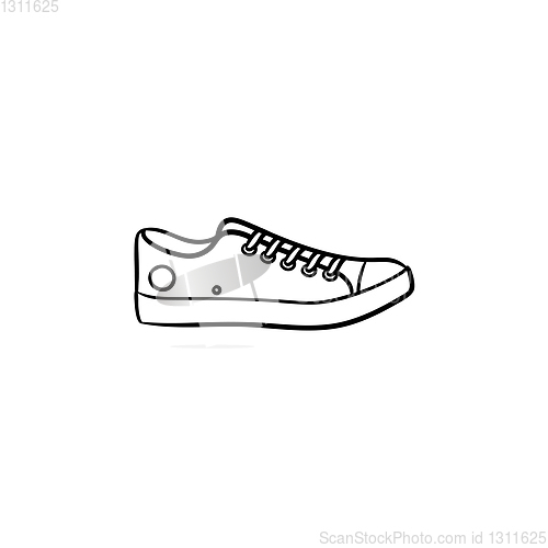 Image of Sneaker hand drawn outline doodle icon.