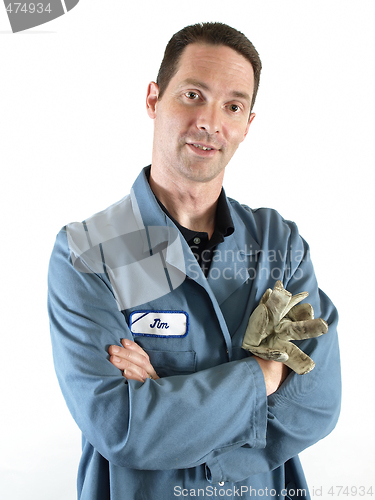 Image of Man in Blue Smock