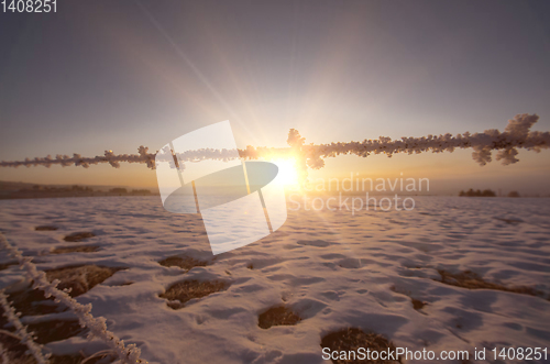 Image of winter landscape during sunset