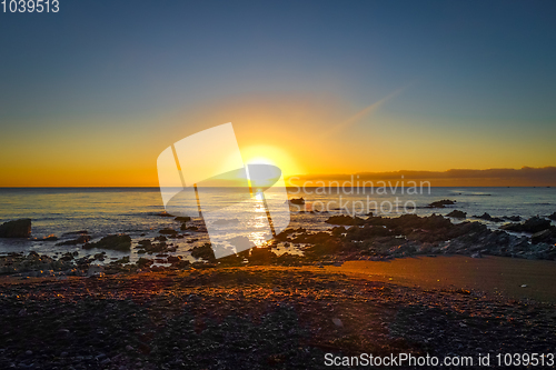 Image of Sunset on Kaikoura beach, New Zealand
