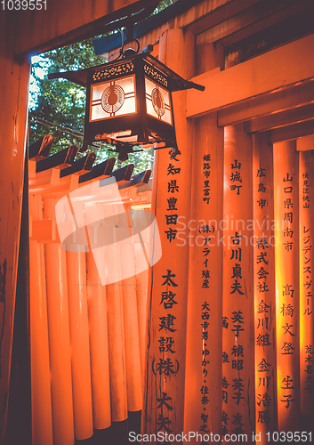 Image of Lantern in Fushimi Inari Taisha shrine, Kyoto, Japan