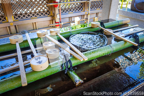 Image of Purification fountain at a Shrine, Tokyo, Japan