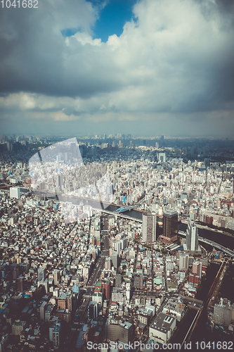 Image of Tokyo city skyline aerial view, Japan