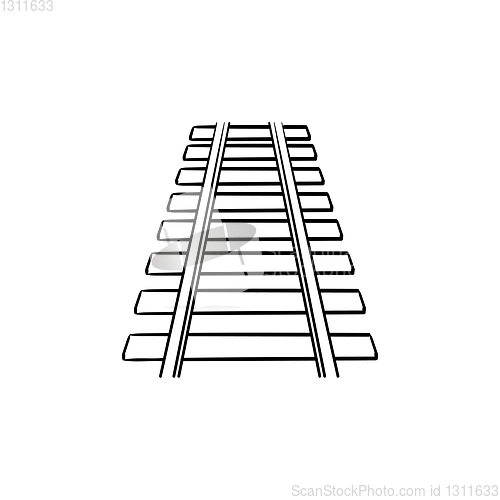 Image of Rails hand drawn outline doodle icon.