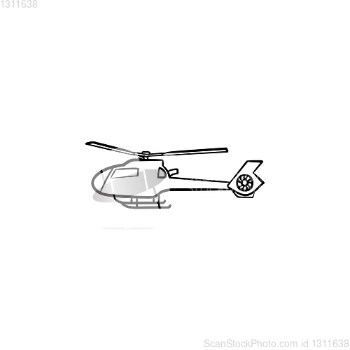 Image of Helicopter hand drawn outline doodle icon.