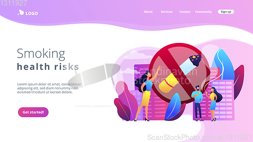 Image of Smoking cigarettes concept landing page.