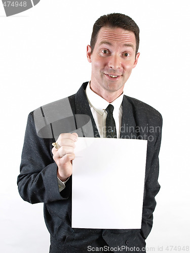 Image of Man with Blank Sign