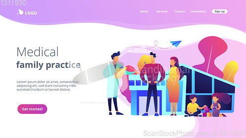 Image of Family doctor concept landing page.