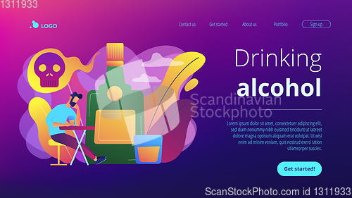 Image of Drinking alcohol concept landing page.