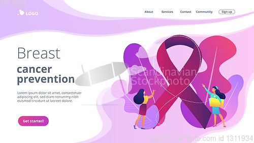 Image of Breast cancer concept landing page.