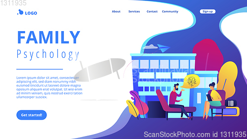 Image of Psychologist service concept landing page.