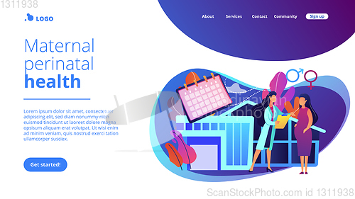 Image of Maternity services concept landing page.