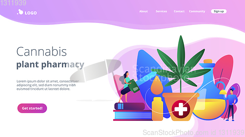 Image of Hemp seed oil concept landing page.