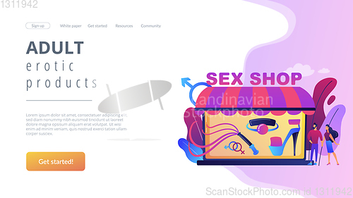 Image of Sex shop concept landing page.