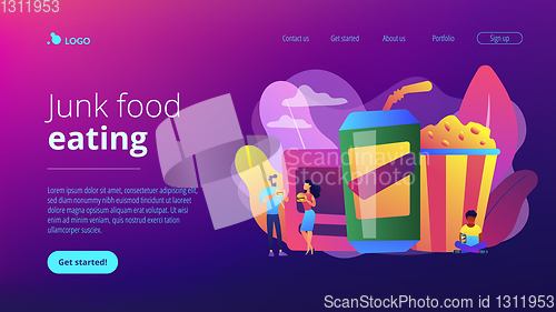 Image of Snacking non-stop concept landing page.
