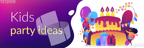 Image of Kids birthday concept banner header.