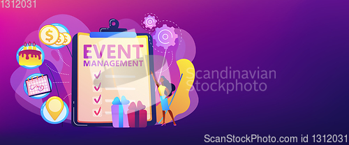 Image of Event management concept banner header.