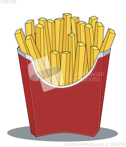 Image of One serving of potato fries vector or color illustration