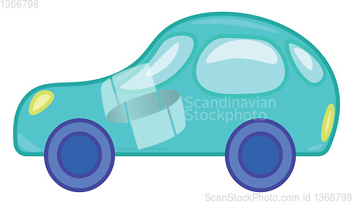 Image of Clipart of a toy motor car in blue color vector color drawing or