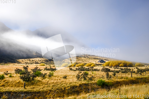 Image of Mountain fields landscape in New Zealand