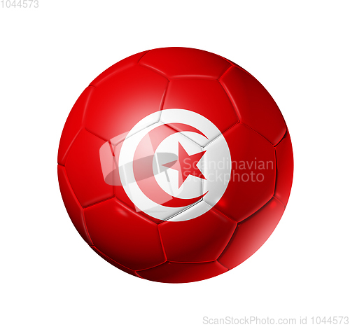 Image of Soccer football ball with Tunisia flag