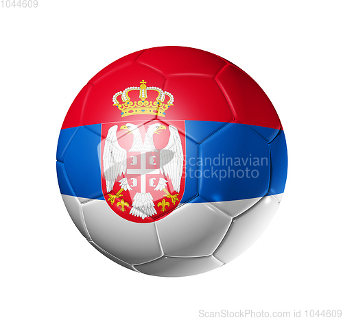 Image of Soccer football ball with Serbia flag