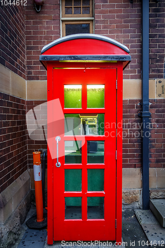 Image of Vintage UK red phone booth