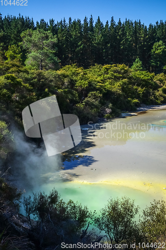 Image of Green lake in Waiotapu, Rotorua, New Zealand