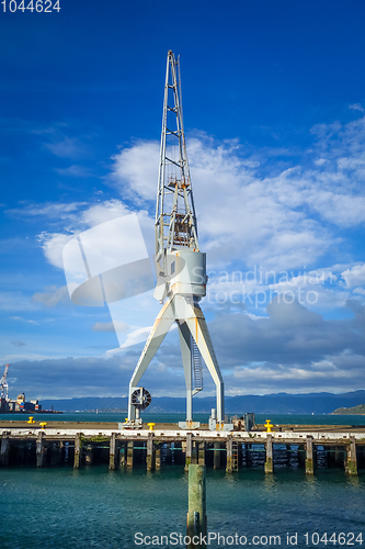 Image of Crane in Wellington harbour docks, New Zealand