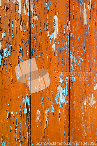 Image of Old wood board painted red