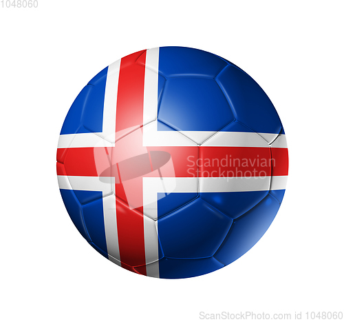 Image of Soccer football ball with Iceland flag