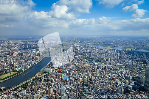 Image of Tokyo city skyline aerial view, Japan