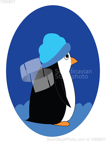 Image of Cartoon picture of a cute penguin isolated on the white backgrou