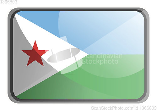 Image of Vector illustration of Djibouti flag on white background.