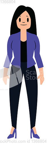 Image of Female secretary character vector illustration on a white backgr