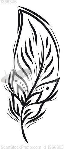 Image of Black and white feather design vector or color illustration
