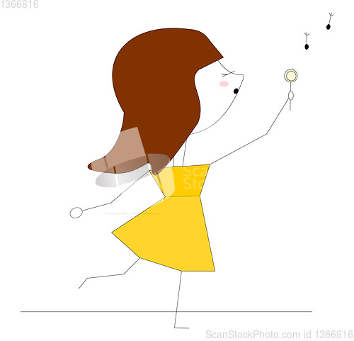 Image of Girl vector color illustration.