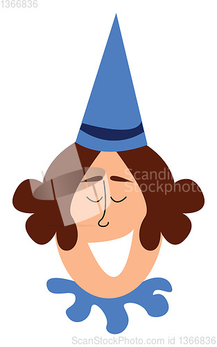 Image of Clipart of a smiling woman vector or color illustration