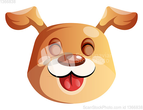 Image of Happy cartoon puppy vector illustartion on white backgorund