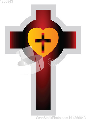 Image of Colorful Lutherian Cross vector illustration on a white backgrou