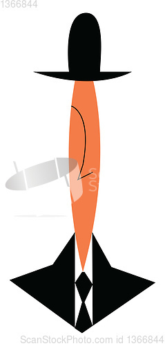 Image of A man dressed in black formals vector or color illustration