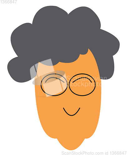 Image of Old woman with eye glasses vector or color illustration