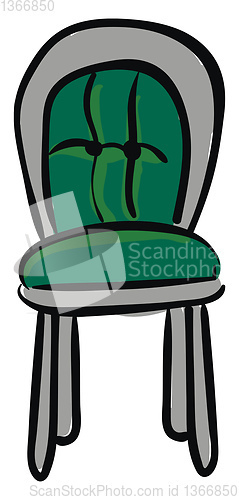 Image of Clipart of a green-colored chair vector or color illustration