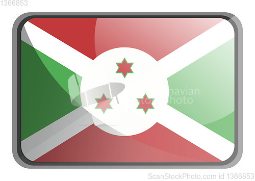 Image of Vector illustration of Burundi flag on white background.