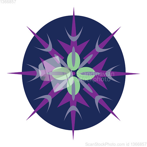 Image of A blue spiritual mandala design vector or color illustration