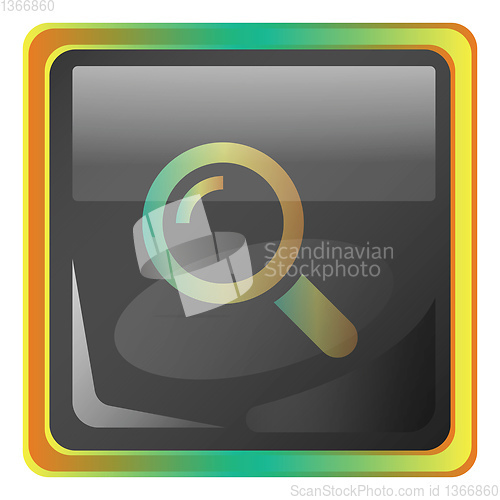 Image of Zoom grey vector icon illustration with colorful details on whit