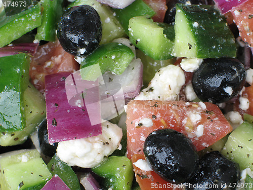 Image of greek salad close up